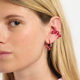 BOLD FLOWER EAR CUFF ~ IN AMARENA