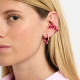 2 TONE FLOWER EARRINGS ~ IN PINK AND AMARENA