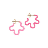 2 TONE FLOWER EARRINGS ~ IN BUBBLEGUM PINK AND AZALEA