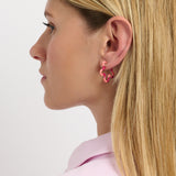 2 TONE FLOWER EARRINGS ~ IN PINK AND AMARENA