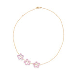 THREE FLOWER NECKLACE IN SAKURA PINK