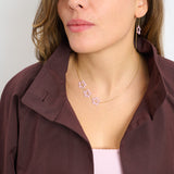 THREE FLOWER NECKLACE IN SAKURA PINK