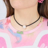 POP CHOKER ~ WITH HEART IN CANDY SETTING IN WHITE