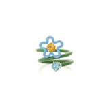 SINGLE FLOWER RING IN BABY BLUE