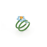 SINGLE FLOWER RING IN BABY BLUE