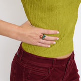 FLOWER VINE RING IN BURGUNDY