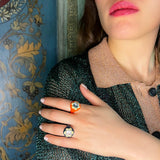 ONLINE EXCLUSIVE - FLORAL DISCO SIGNET RING IN DIAMANTATO