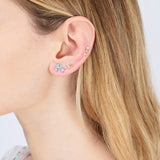 MINI LOOP SINGLE EARRING IN BLUE IRIS