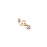 TWO DIAMONDS MINI LOOP SINGLE EARRING