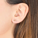 TWO DIAMONDS MINI LOOP SINGLE EARRING