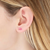 MINI LOOP SINGLE EARRING IN AZALEA