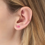 MINI LOOP SINGLE EARRING IN AZALEA