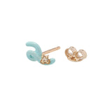 MINI LOOP SINGLE EARRING IN BLUE IRIS