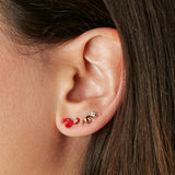 MINI LOOP SINGLE EARRING ~ IN RED