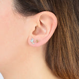 MINI LOOP SINGLE EARRING IN BLUE IRIS