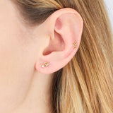 ONE DIAMOND MINI LOOP SINGLE EARRING