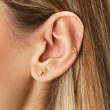 MINI LOOP SINGLE EARRING ~ IN LIME GREEN