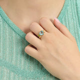 MOCKTAIL RING WITH HEART AQUAMARINE