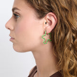STUDDED STELLA EARRINGS IN GREEN