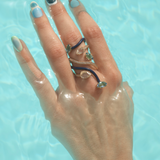 VINE WRAPPED COCKTAIL RING ~ IN NAVY BLUE
