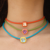 POP CHOKER ~ WITH OCTAGON IN CANDY SETTING IN YELLOW