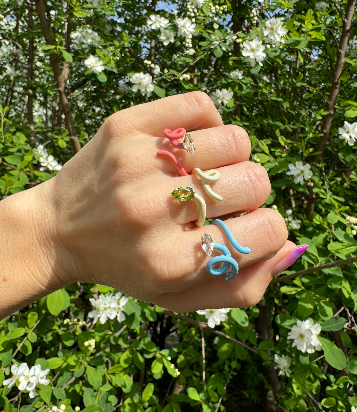 BABY VINE RING ~ IN LIGHT PINK – Bea Bongiasca BABY VINE RING ~ IN LIGHT PINK – Bea Bongiasca