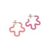 2 TONE FLOWER EARRINGS ~ IN HOT AND LIGHT PINK