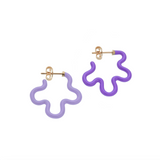 2 TONE FLOWER EARRINGS ~ IN LAVENDER AND PURPLE