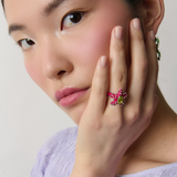 STUDDED STELLA RING IN AMARENA
