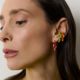 BOLD FLOWER EAR CUFF ~ IN ORANGE