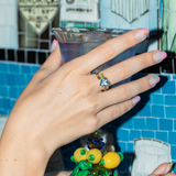 MOCKTAIL RING WITH HEART AQUAMARINE