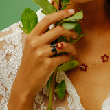 FLOWER VINE RING IN BURGUNDY