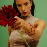 FLOWER CUFF BRACELET IN BURGUNDY
