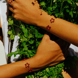 FOUR FLOWER BRACELET IN BURGUNDY