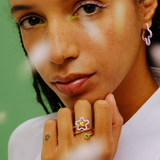 SINGLE FLOWER RING IN GOLD