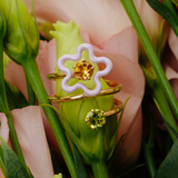 SINGLE FLOWER RING IN GOLD