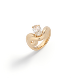 CHUNKY RING WITH OVAL CUT DIAMOND LAB GROWN