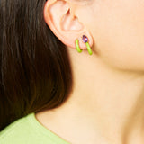 DOUBLE LOOP EARRINGS IN PISTACCHIO