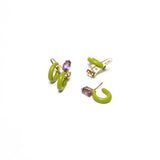 DOUBLE LOOP EARRINGS IN PISTACCHIO