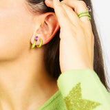 DOUBLE LOOP EARRINGS IN PISTACCHIO