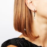 OVAL VINE PENDANT EARRINGS ~ IN BLACK