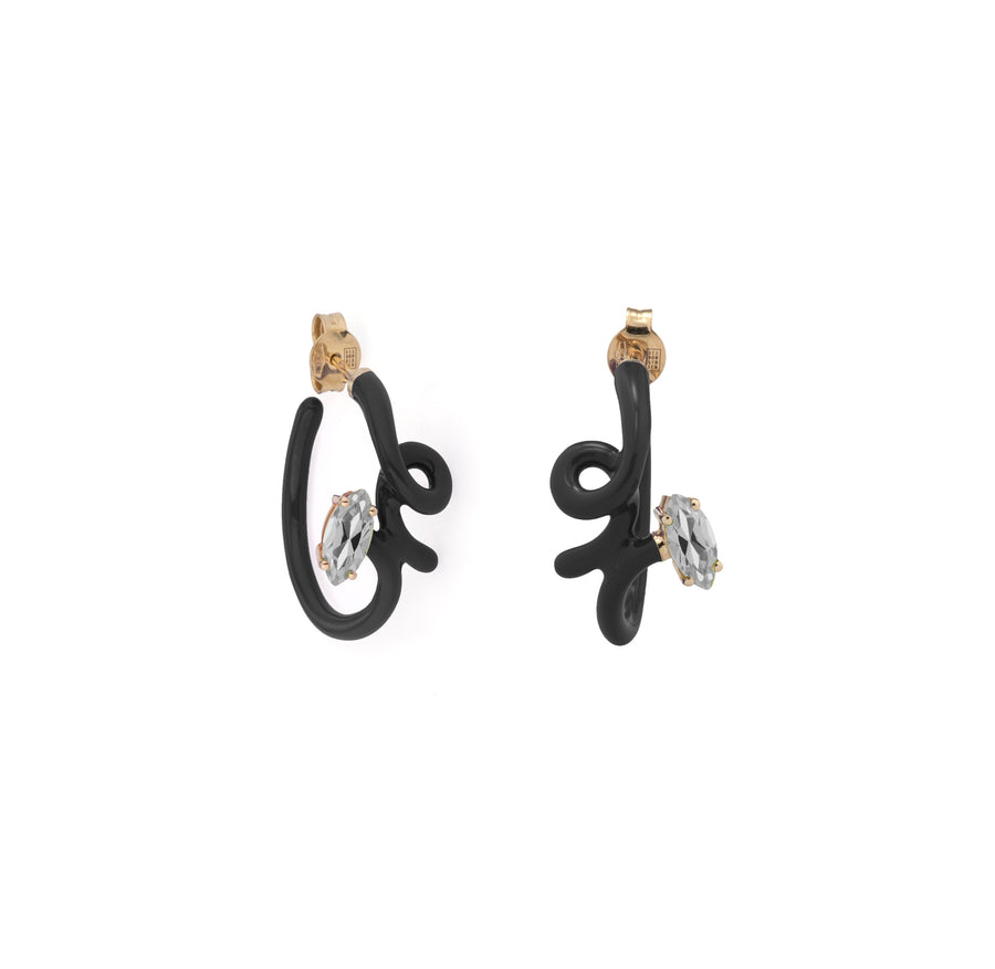 BABY VINE EARRINGS IN BLACK