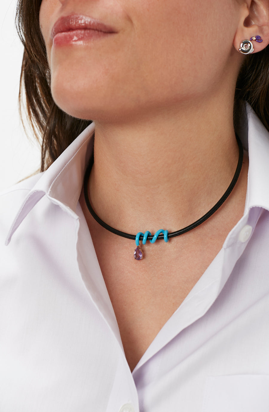 VINE CHOKER IN CAPRI BLUE