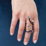 VINE WRAPPED COCKTAIL RING ~ IN NAVY BLUE