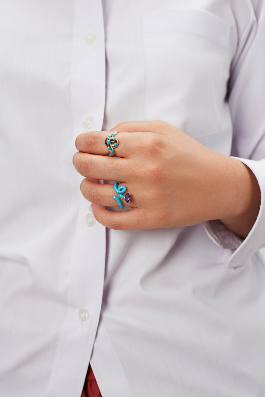 MAXI LOOP RING IN CAPRI BLUE