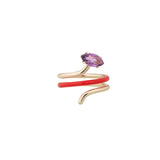 LONG VINE RING ~ IN RED