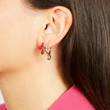 MINI LOOP HUGGIES EARRINGS ~ IN RED