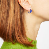 MINI LOOP HUGGIES EARRINGS ~ IN BLUE