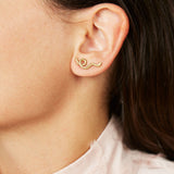 SHORT WAVE EARRINGS IN ~ 'DIAMANTATO' GOLD