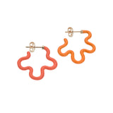 2 TONE FLOWER EARRINGS ~ IN ORANGE AND JAPANESE ORANGE